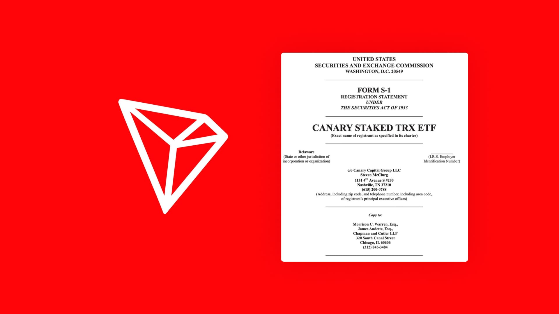 SEC has accepted for review an application to launch a TRX ETF from Canary Capital