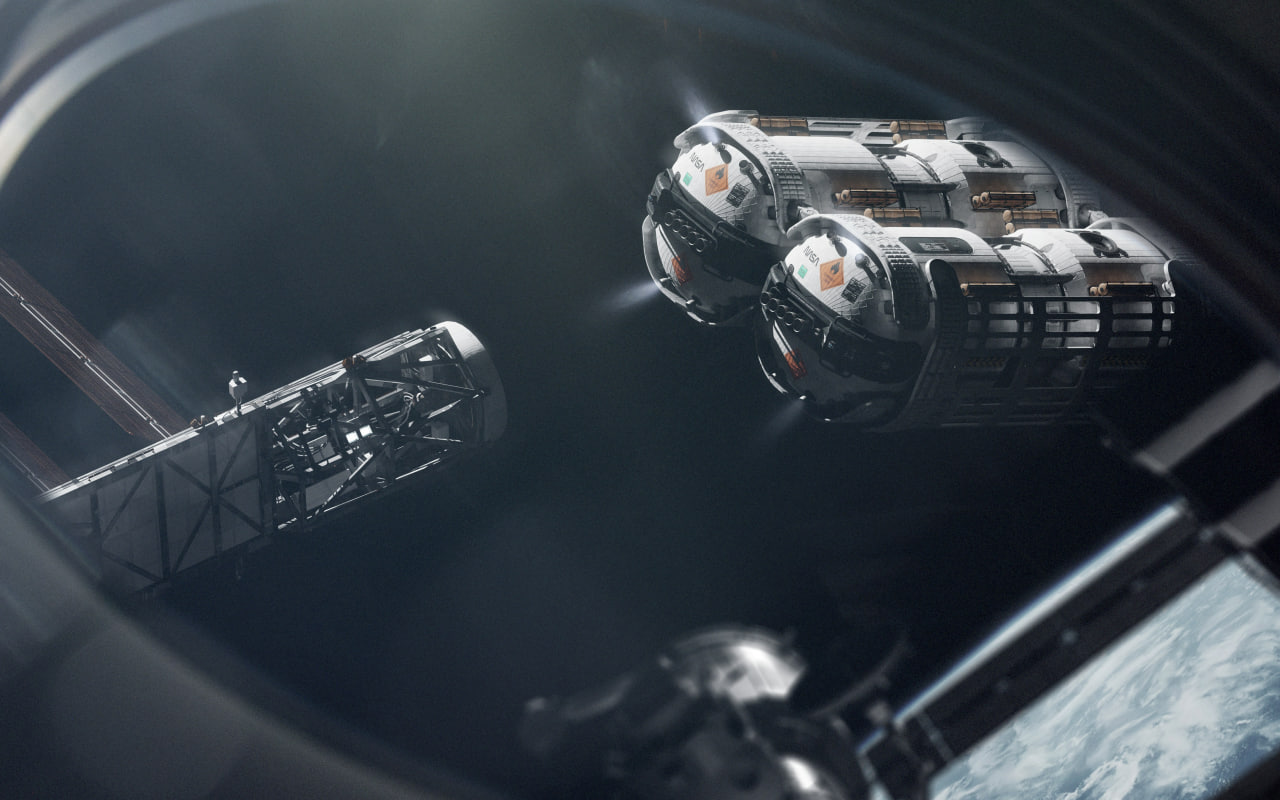 Spacecraft docking with an orbital station in Earth orbit