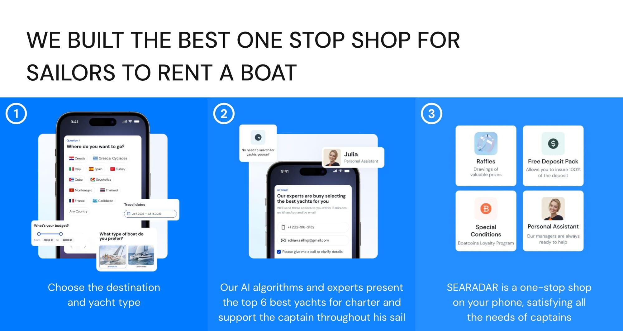 Searadar - best shop for sailors to rent a boat