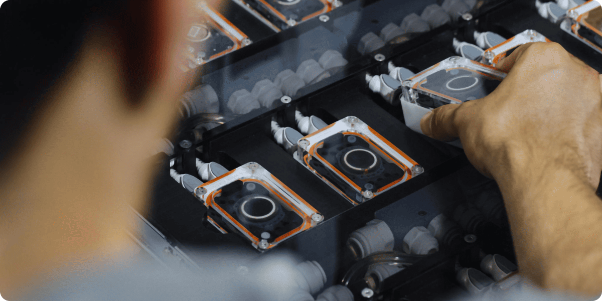 Production of Neuralink implants in the company's lab.