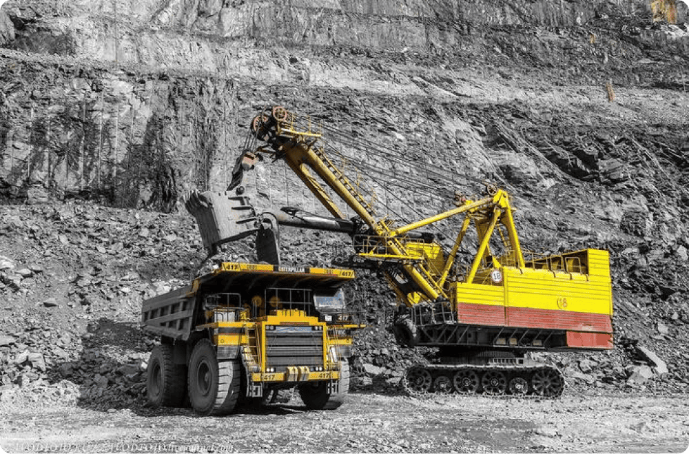 Open-pit ore extraction at a gold mining operation