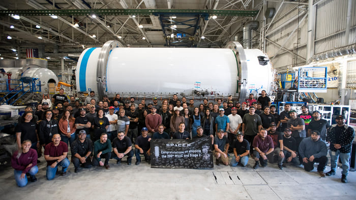 The number of employees in the SpaceX team exceeds 13,000 people